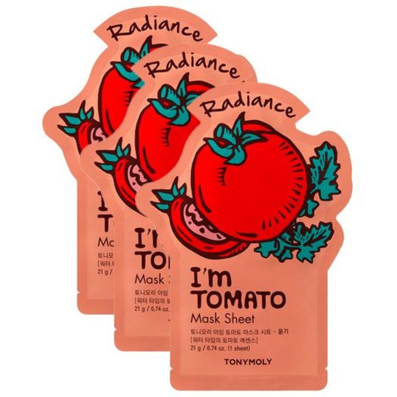 TONYMOLY RADIANCE I'M TOMATO MASK SHEET 0.74 OZ(PACK OF 3) - NEW - Picture 1 of 2